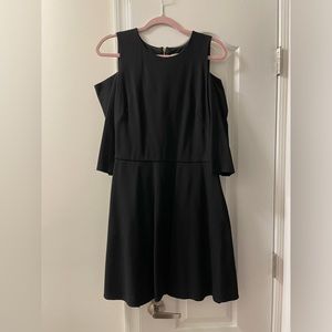 Black Cold Shoulder Fit and Flare Dress Eliza J